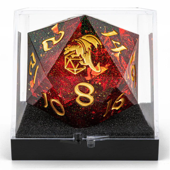 Hymgho 55mm d20 Sharp-Edged: Captured Magic - Red